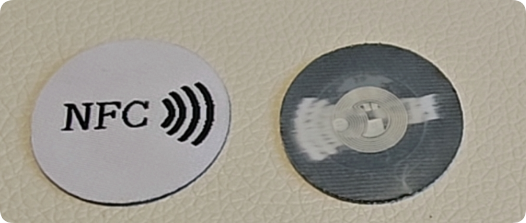 IA CHIP nfc ETIQUETA CORTE LASER CON CHIP tamaño hasta 90 mm - Termoadhesivo